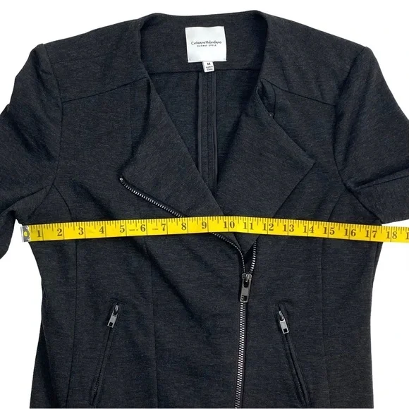 Catherine Malandrino Runway Style Women’s Charcoal Shanfa Moto Jacket EUC Size M - Picture 11 of 14